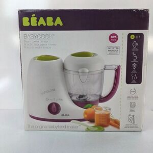 BEABA Babycook 4-in-1 Steam Cooker Blender White Plum B2212 Baby Food Maker